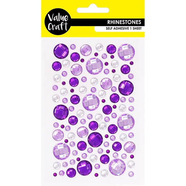 Craft Purple & Silver Bubble Self- Adhesive Rhinestones